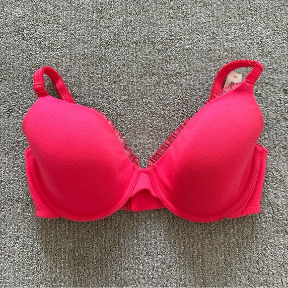 Victoria's Secret Cotton Lined Perfect Coverage Pink Size 34D - Picture 1 of 4